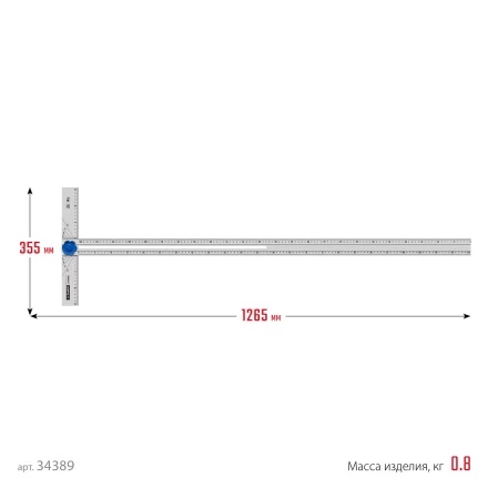 ЗУБР Т-угольник алюминиевый с подвижной направляющей, Профессионал (34389) купить в Урае