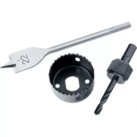 Набор для установки врезных замков 22 мм/54 мм (перовое сверло/кольцевая пила) MTX 704949 купить в Урае