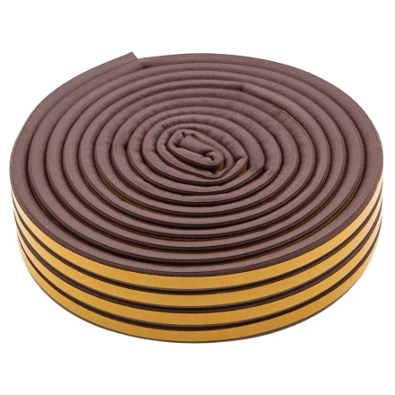 Уплотнитель резиновый, 12 м, профиль &quot;D&quot;, коричневый Сибртех 88910 купить в Урае