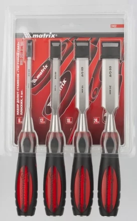 Набор долот-стамесок &quot;Тигровый глаз&quot; плоских 4 штуки 6-12-18-24 мм MATRIX 24432 купить в Урае