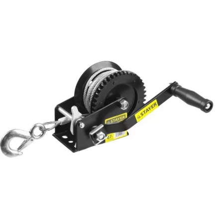 Лебедка ручная барабанная STAYER &quot;MASTER&quot;, тяговая, тросовая, 0,7т, 8м 43112-0.7 купить в Урае