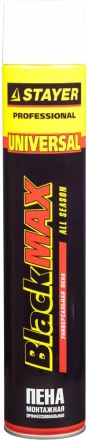Пена &quot;BlackMAX&quot; монтажная, адаптерная, всесезонная, 750мл, STAYER 41133 купить в Урае