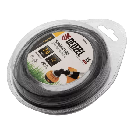 Леска для триммера двухкомпонентная звезда, 2,0мм х 15м,  FLEX CORD, Denzel 96216 купить в Урае