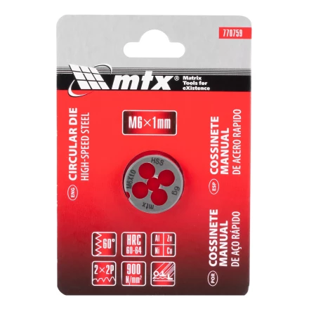 Плашка М6 х 1 мм, Р6М5 Matrix 770759 купить в Урае