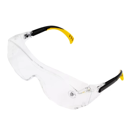 Очки защитные открытые Denzel 89201, поликарбонатные, увеличенная прозрачная линза,  регулируемые дужки купить в Урае