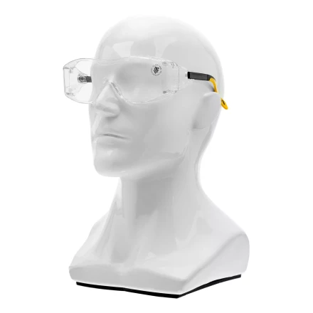 Очки защитные открытые Denzel 89201, поликарбонатные, увеличенная прозрачная линза,  регулируемые дужки купить в Урае