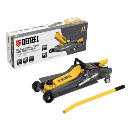 Домкрат гидравлический подкатной с фиксатором Denzel 51232, 2,5 т, 85-385 мм купить в Урае