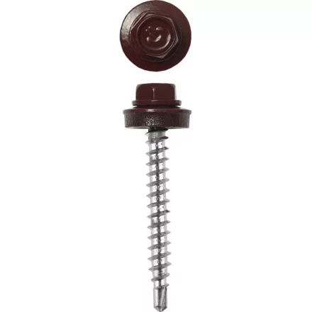 Саморезы ЗУБР окраш., RAL 3005 темно-красн., для крепл. кров. матер. к дерев. обреш., 4.8x38мм, 300шт 4-300315-48-038-3005 купить в Урае