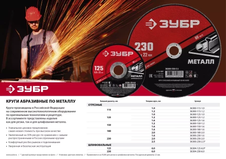 Круги шлифовальные абразивные по металлу серия МАСТЕР купить в Урае