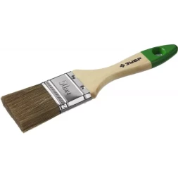 Кисть плоская  ЗУБР "ЛАЗУРЬ-МАСТЕР", смешанная щетина, деревянная ручка, 50мм 4-01009-050