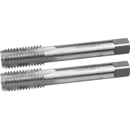 Метчики ЗУБР &quot;ЭКСПЕРТ&quot; машинно-ручные, комплектные для нарезания метрической резьбы в сквозных отверстиях, М18х2,5, 2шт 4-28007-18-2.5-H2 купить в Урае