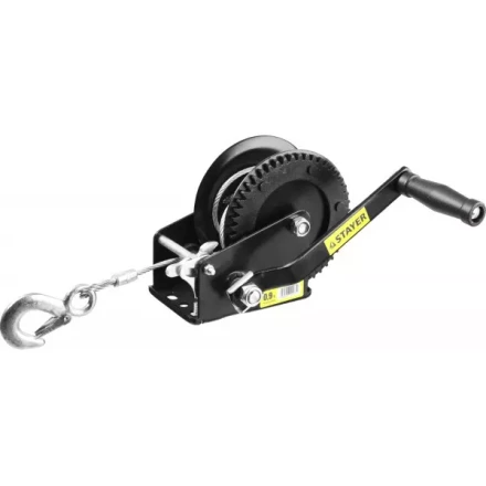 Лебедка ручная барабанная STAYER &quot;MASTER&quot;, тяговая, тросовая, 0,9т, 8м 43112-0.9 купить в Урае