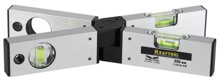 Уровень KRAFTOOL &quot;PRO&quot; &quot;MASS Level&quot;, раскладной, 3 ампулы, 300мм 1-34730-030 купить в Урае