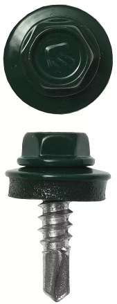 Саморезы ЗУБР &quot;ПРОФЕССИОНАЛ&quot; окраш., RAL 6005 зелен. насыщен., для крепл. кров. матер. к металл. констр., 5.5x25мм, 1800шт 4-300310-55-025-6005 купить в Урае