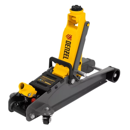 Домкрат гидравлический подкатной с фиксатором Denzel 51233, 2,5 т,  85-385 мм, в пласт. кейсе купить в Урае