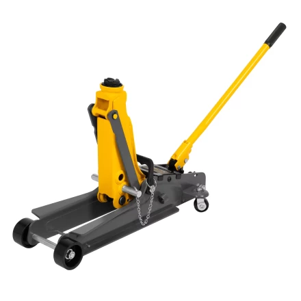 Домкрат гидравлический подкатной с фиксатором Denzel 51233, 2,5 т,  85-385 мм, в пласт. кейсе купить в Урае