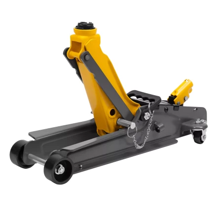 Домкрат гидравлический подкатной с фиксатором Denzel 51233, 2,5 т,  85-385 мм, в пласт. кейсе купить в Урае