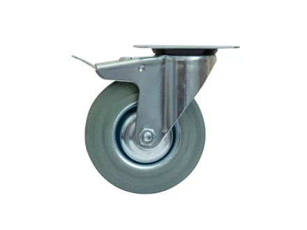 Колесо поворотное серая резина SCB 93 f 75 мм с тормозом 1027212 купить в Урае