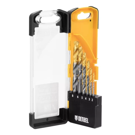 Набор сверл по металлу Denzel, 2-8мм, Р6М5К8-TiN, Golden Tip, 6 шт 723004 купить в Урае