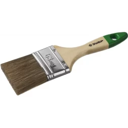 Кисть плоская  ЗУБР "ЛАЗУРЬ-МАСТЕР", смешанная щетина, деревянная ручка, 63мм 4-01009-063