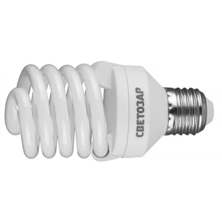 Энергосберегающая лампа СВЕТОЗАР &quot;КОМПАКТ&quot; спираль,цоколь E27(стандарт),Т2,яркий белый свет(4000 К),10000час,25Вт(125) 44454-25_z01 купить в Урае