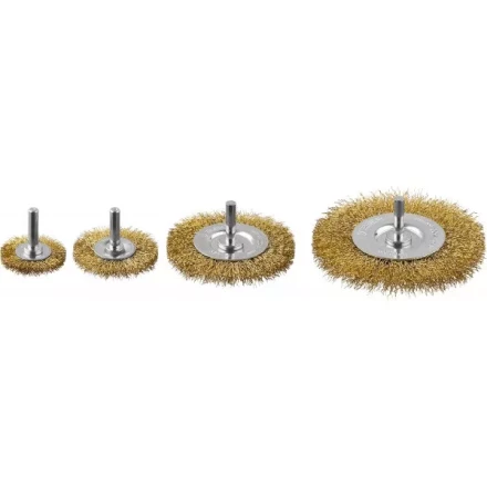 ЗУБР &quot;ПРОФЕССИОНАЛ&quot;. Набор щеток дисковых для дрели, витая стальная латунированная проволока 0,3мм, 4 шт 3521-H4_z03 купить в Урае