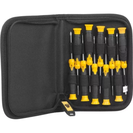 Набор JCB: Отвертки для точных работ, двухкомпонентные рукоятки, CrV cталь, 11 предм, чехол JSD026 купить в Урае