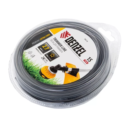 Леска для триммера двухкомпонентная звезда, 2,7мм х 15м, блистер EXTRA CORD Denzel 96218 купить в Урае