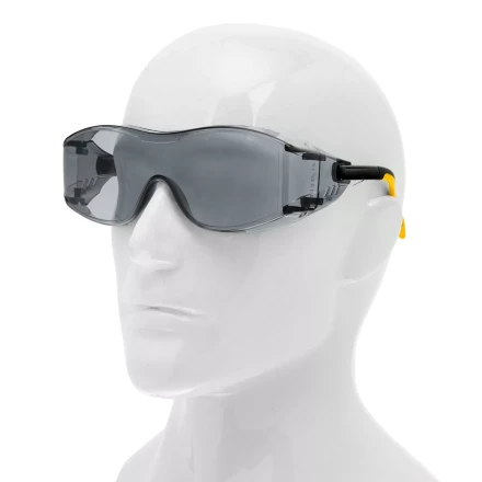 Очки защитные открытые Denzel 89203, поликарбонатные, увеличенная дымчатая линза, регулируемые дужки купить в Урае