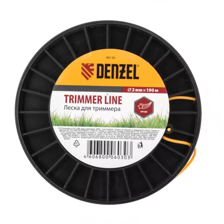 Леска для триммера  звезда 2,0 мм 190 м на Din катушке Россия Denzel 96130 купить в Урае