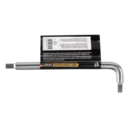 Вороток Г-образный, 150*40 мм, квадрат 1/4&quot;, CrV, матовый хром Denzel 14061 купить в Урае