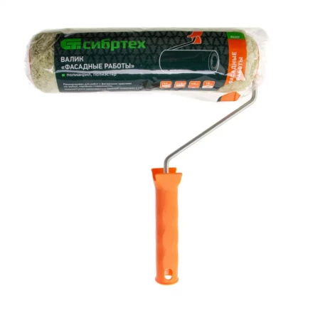 Валик &quot;Фасадные работы&quot;, 250 мм,ворс 18 мм, D 48 мм, D ручки - 6 мм, полиакрил,полиэстер Сибртех 80207 купить в Урае