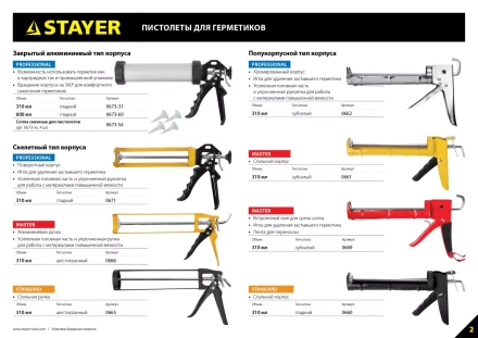 Пистолет для герметика STAYER &quot;PROFESSIONAL&quot; 0673-60, закрытый, алюминиевый корпус, 600мл 0673-60 купить в Урае