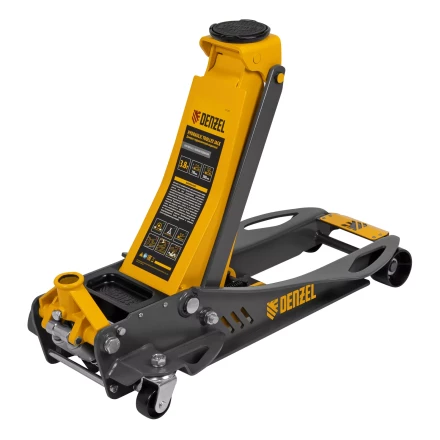 Домкрат гидравлический подкатной Denzel 51251, 3,8 т, 110-580 мм, быстрый подъем, низкий подхват, проф. купить в Урае