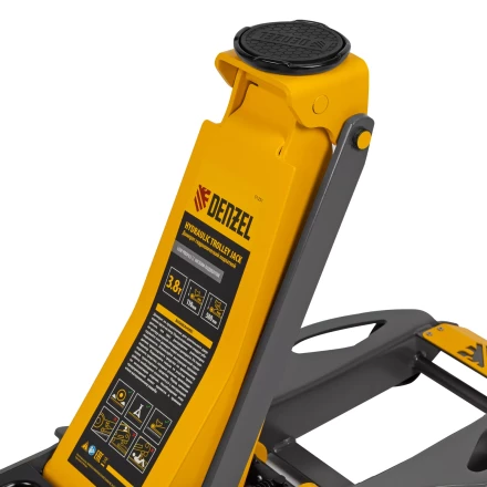 Домкрат гидравлический подкатной Denzel 51251, 3,8 т, 110-580 мм, быстрый подъем, низкий подхват, проф. купить в Урае