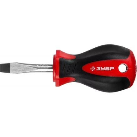 Отвертка ЗУБР &quot;МАСТЕР&quot;, &quot;STUBBY&quot; ( бочка ), Cr-v, эргономичная двухкомпонентная рукоятка, SL6,0x38мм 25061-38-6.0_z02 купить в Урае