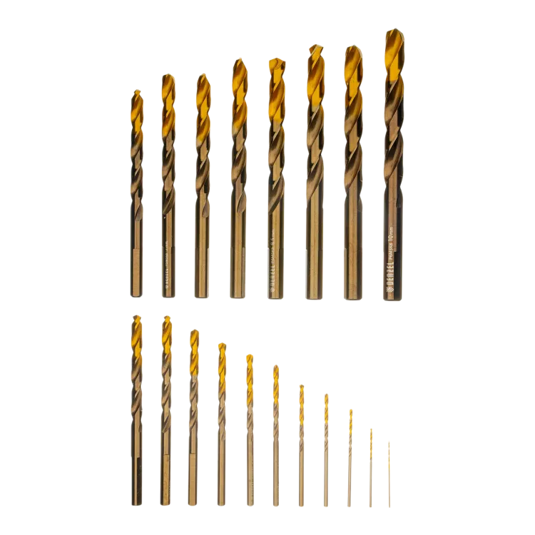 Набор сверл по металлу Denzel 723008, 1-10 мм, Р6М5К8-TiN, Golden Tip, 19 шт купить в Урае