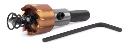 HSS-TiN коронка MESSER  17мм с центр. сверлом и толкающей пружиной для  лист. материала  до 2 мм ц/х купить в Урае