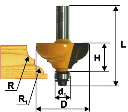 Фреза кром. калевочная ф28,7х12,7мм R4/4мм хв. 8мм Энкор 46262 46262 купить в Урае