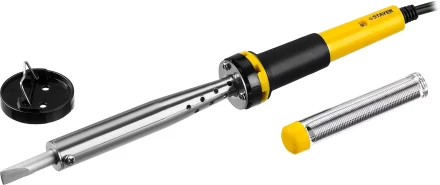 Паяльник STAYER &quot;PROFI&quot; с двухкомпонентной рукояткой и долговечным жалом, в комплекте (припой и подставка), 80 Вт, клин 55300-80 купить в Урае