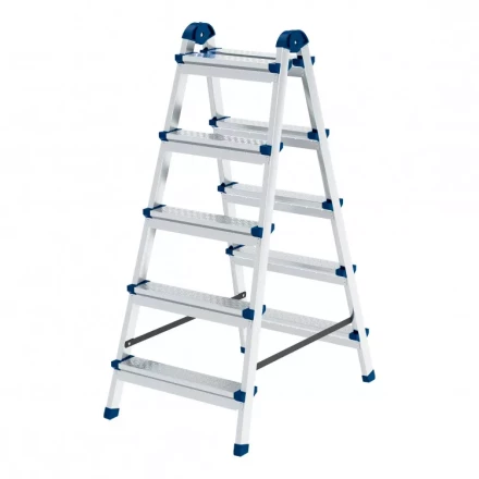 Стремянка двухсторонняя 5 ступеней сталь профиль стальные ступени Сибртех 97985 купить в Урае