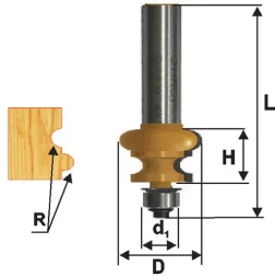 Фреза кромочная фигурная Ф255Х16 мм R32 мм хвостовик 12 мм 46429