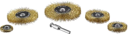 ЗУБР &quot;ПРОФЕССИОНАЛ&quot;. Набор щеток дисковых для дрели, витая стальная латунированная проволока 0,3мм, 5 шт 3521-H5_z02 купить в Урае