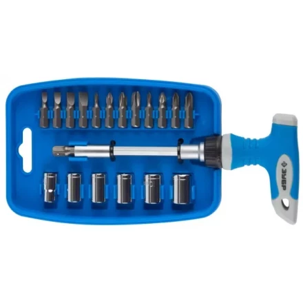 Отвертка ЗУБР &quot;МАСТЕР&quot; реверсивная, пистолетная двухкомпонентная рукоятка, 21 предмет 25411-H21 купить в Урае