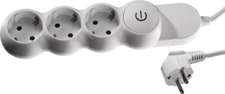 Удлинитель ЗУБР &quot;МАСТЕР&quot; электрический, ПВС сечение 1кв мм, выкл, заземл, защитная шторка, 3 гнезда, макс мощн 3500Вт, 5м 55039-5 купить в Урае