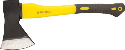 Топор STAYER кованый с двухкомпонентной стеклопластиковой рукояткой, 1,2кг 2062-12 купить в Урае