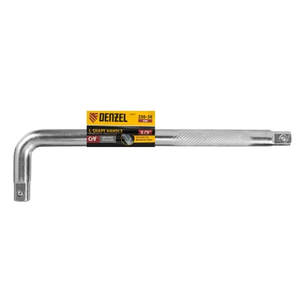 Вороток Г-образный, 250*50 мм, квадрат 1/2&quot;, CrV, матовый хром Denzel 14063 купить в Урае