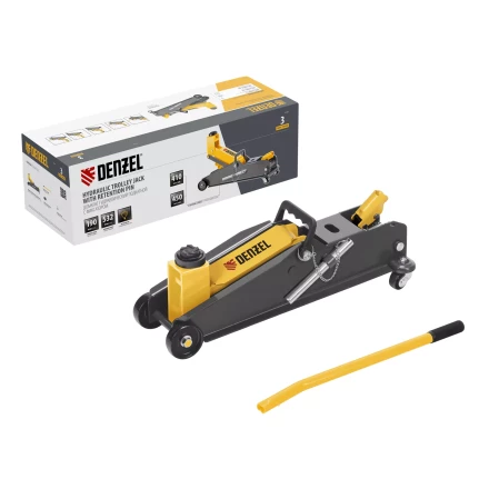 Домкрат гидравлический подкатной с фиксатором Denzel 51261, 3 т, 190-532 мм, SUV купить в Урае