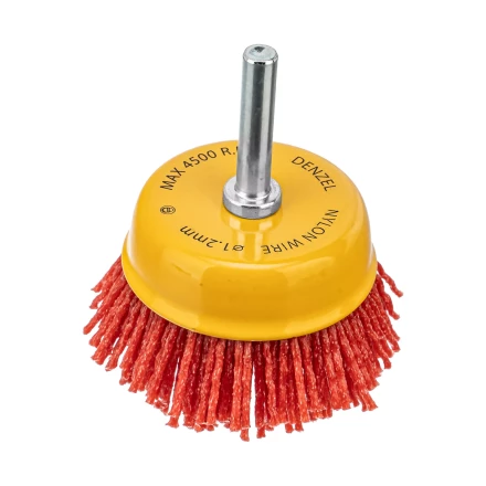 Щетка для дрели Denzel, 65 мм, Чашка, со шпилькой, нейлоновая щетина, 74435 купить в Урае
