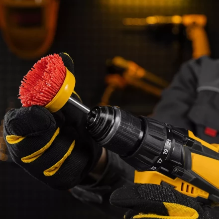 Щетка для дрели Denzel, 65 мм, Чашка, со шпилькой, нейлоновая щетина, 74435 купить в Урае